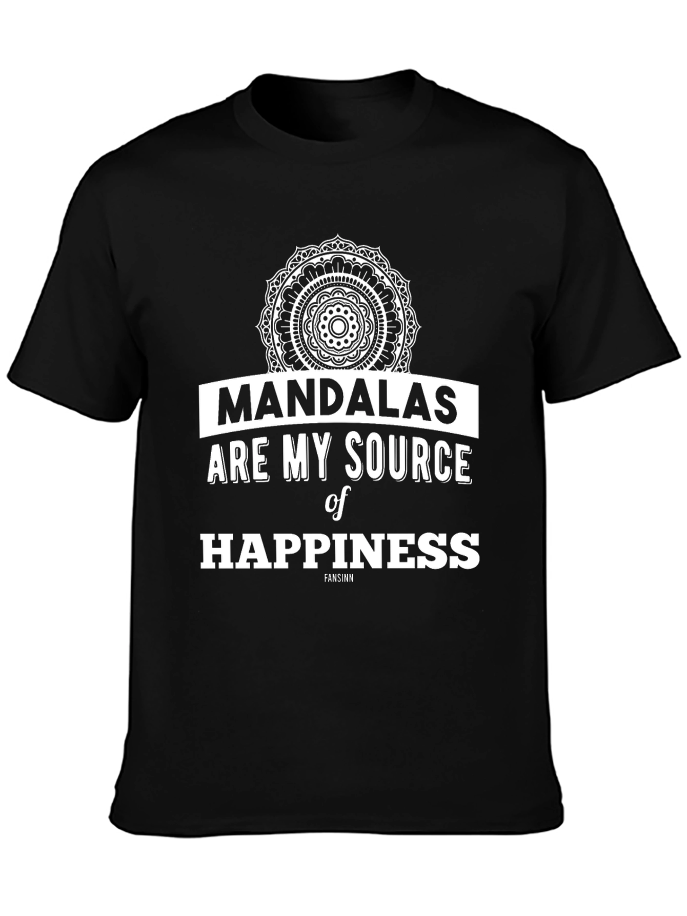 Black Mandala Happiness Graphic Tee view 3