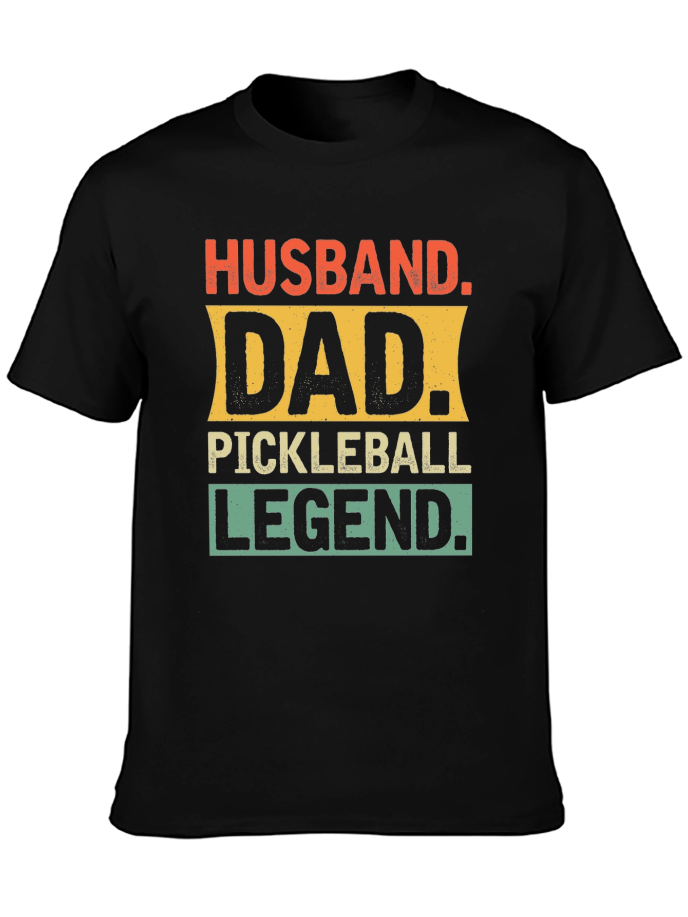 Black Husband Dad Pickleball Legend Graphic Tee view 3