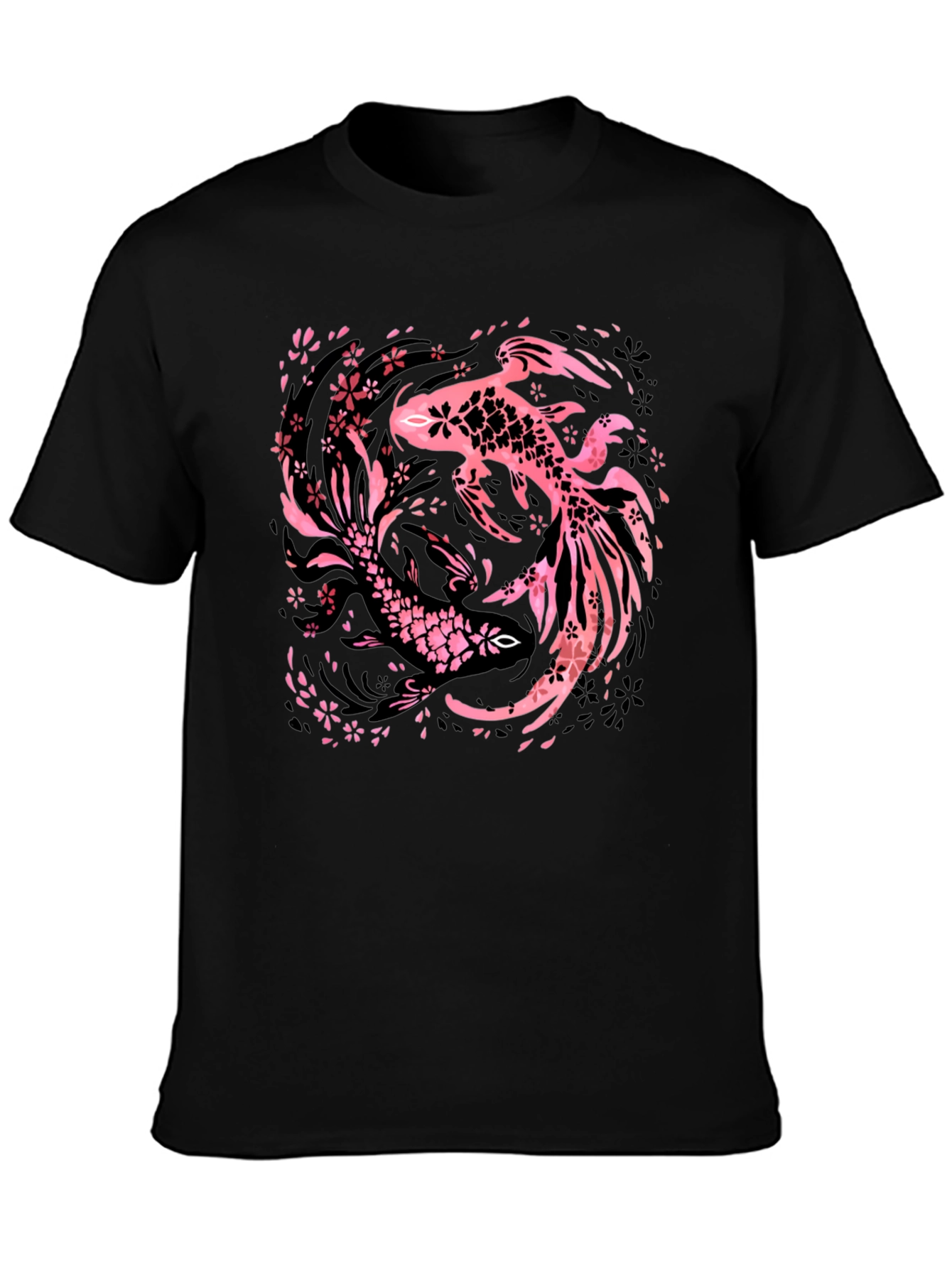 Black Koi Fish Graphic Tee - Black view 3