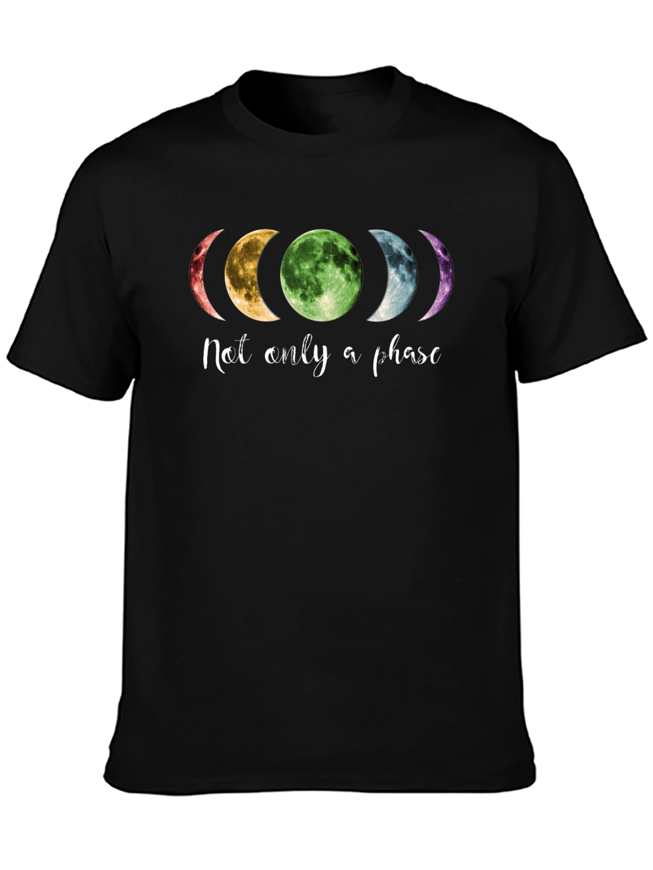 Black "Not Only a Phase" Moon Graphic T-Shirt view 3