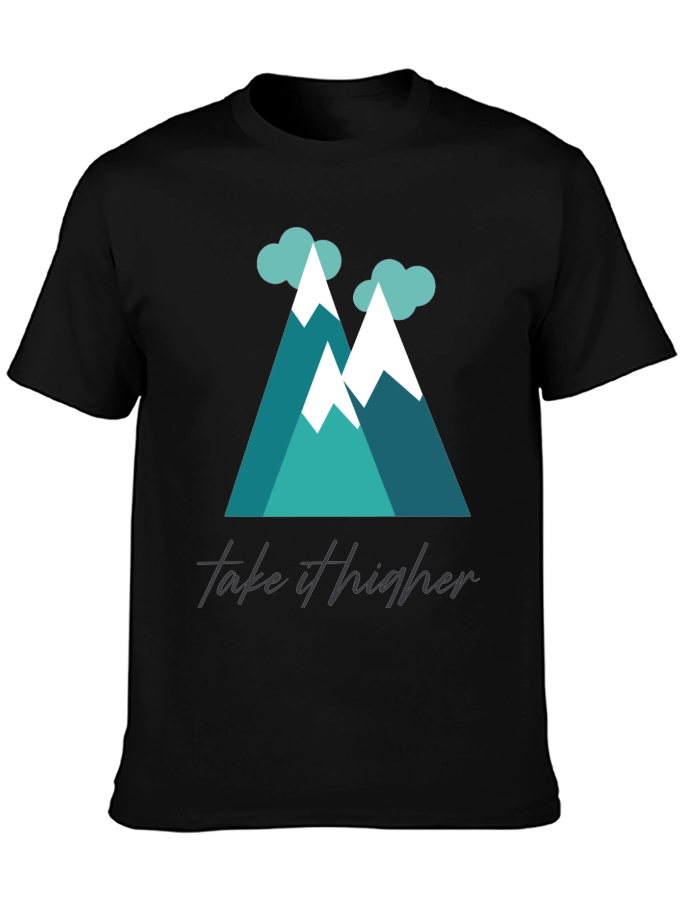 Black Take It Higher Mountain Tee - Black Graphic T-Shirt view 3