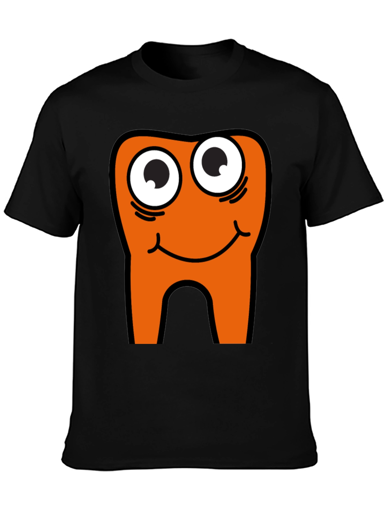 Black Funny Tooth Graphic Tee - Black Cotton Casual T-Shirt view 3