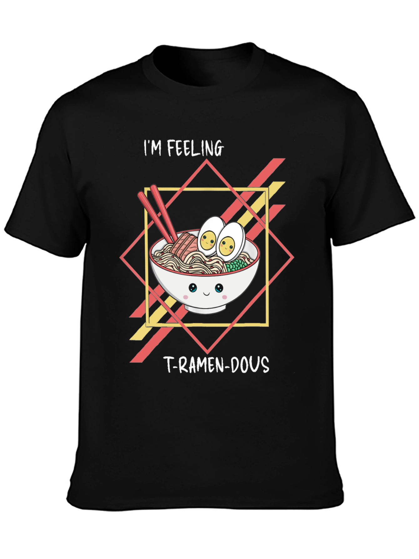 Black I'm Feeling T-Ramen-Dous Black T-Shirt view 3