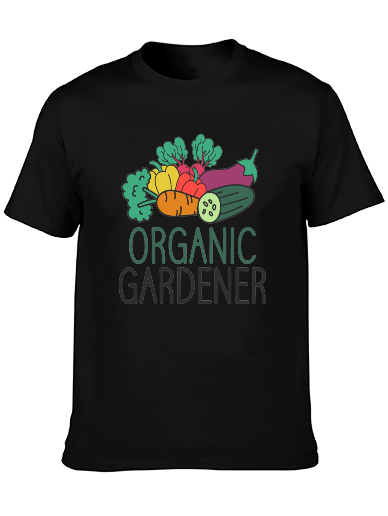 Black Organic Gardener Graphic Tee - Black Cotton T-Shirt view 3