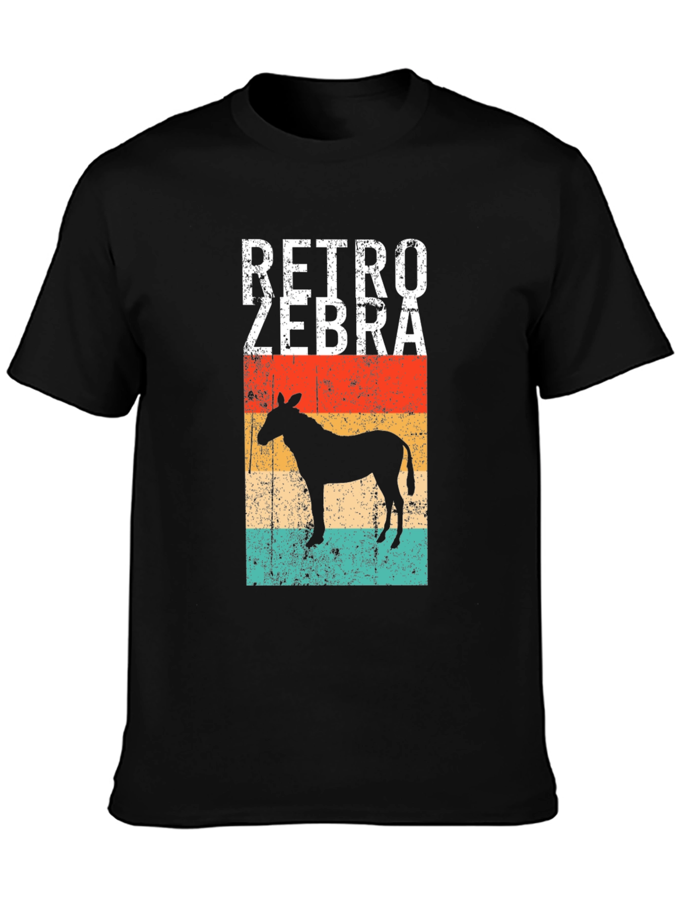 Black Retro Zebra Graphic Tee - Vintage Style view 3