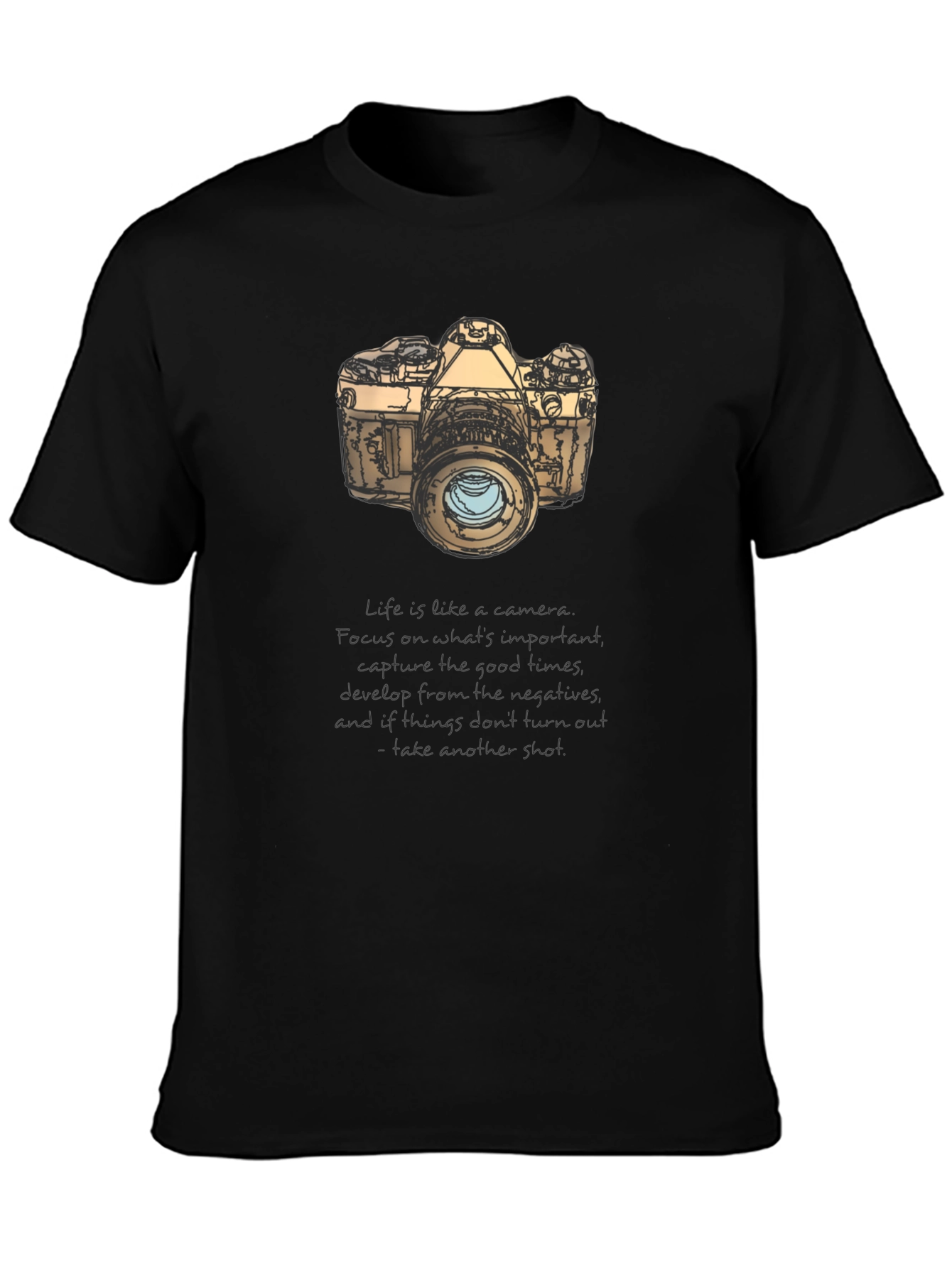 Black Camera Graphic T-Shirt - Focus on the Good Times view 3