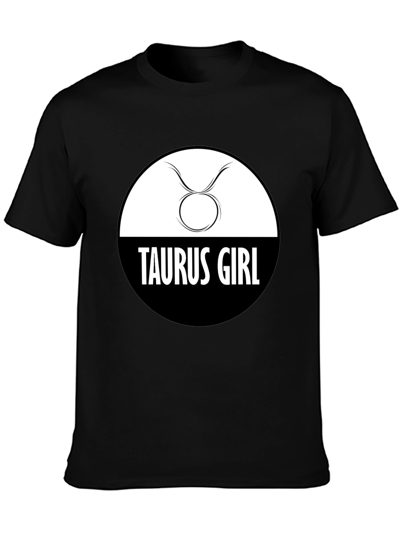 Black Taurus Girl Zodiac Sign Graphic Tee view 3