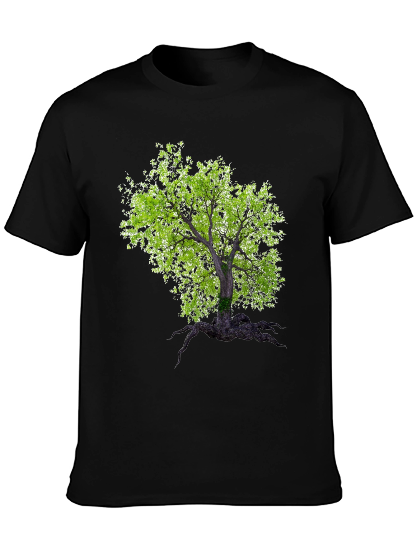 Black Arboreal Print Black T-Shirt view 3