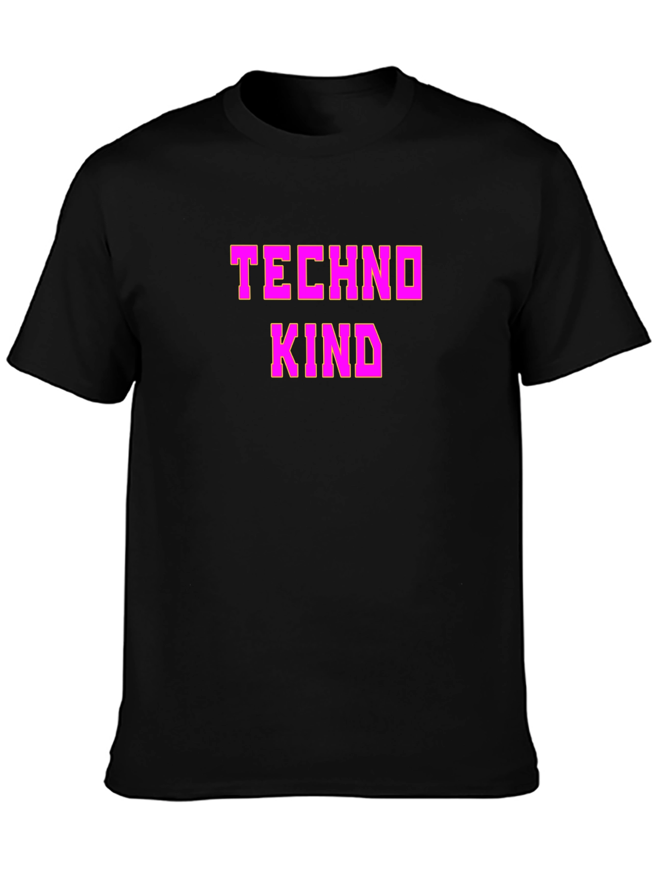 Black Techno Kind Graphic Tee - Black Crew Neck T-Shirt view 3