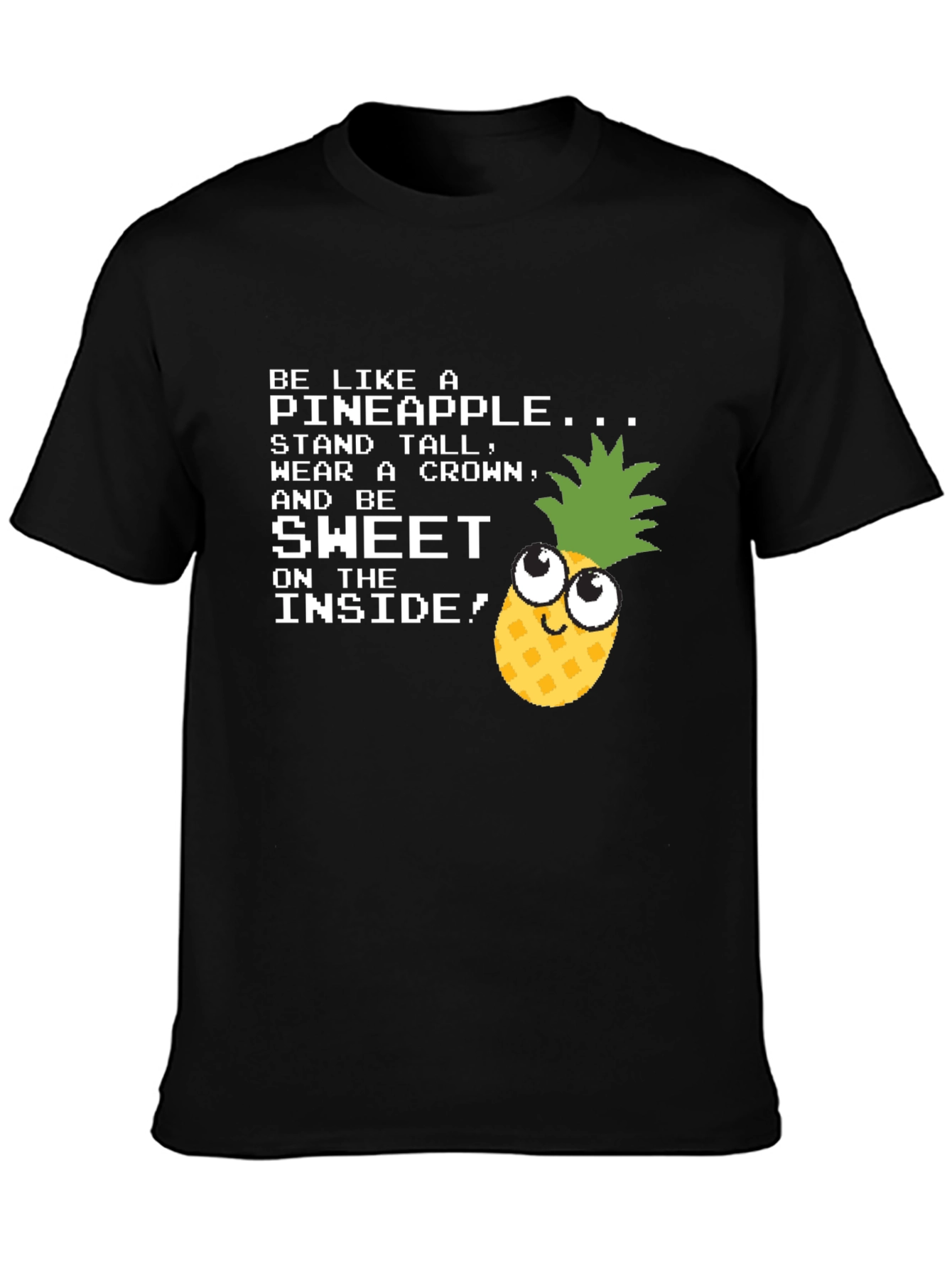 Black Be Like a Pineapple Funny Graphic T-Shirt view 3
