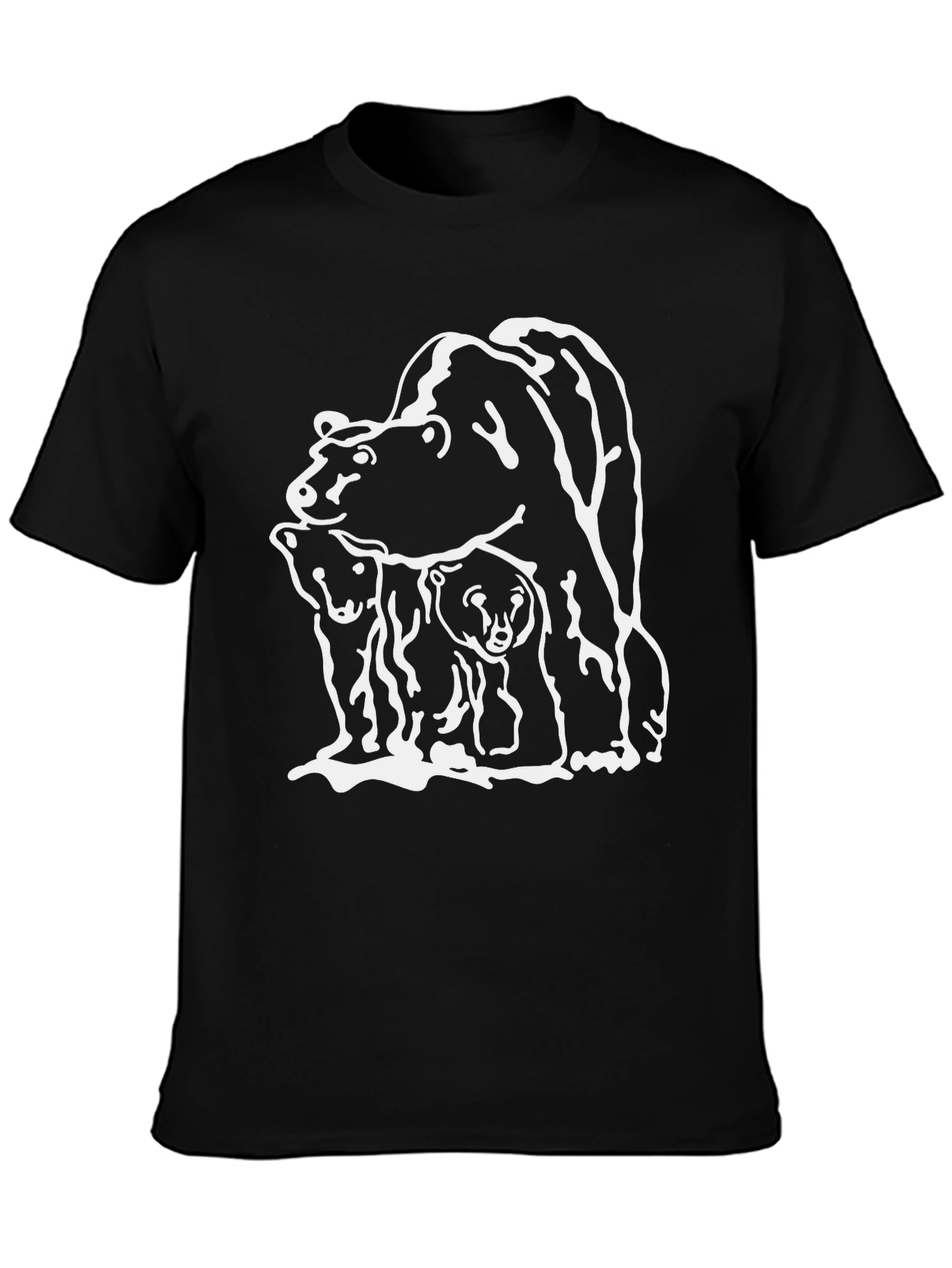 Black Bear Family Graphic Tee - Black T-Shirt view 3