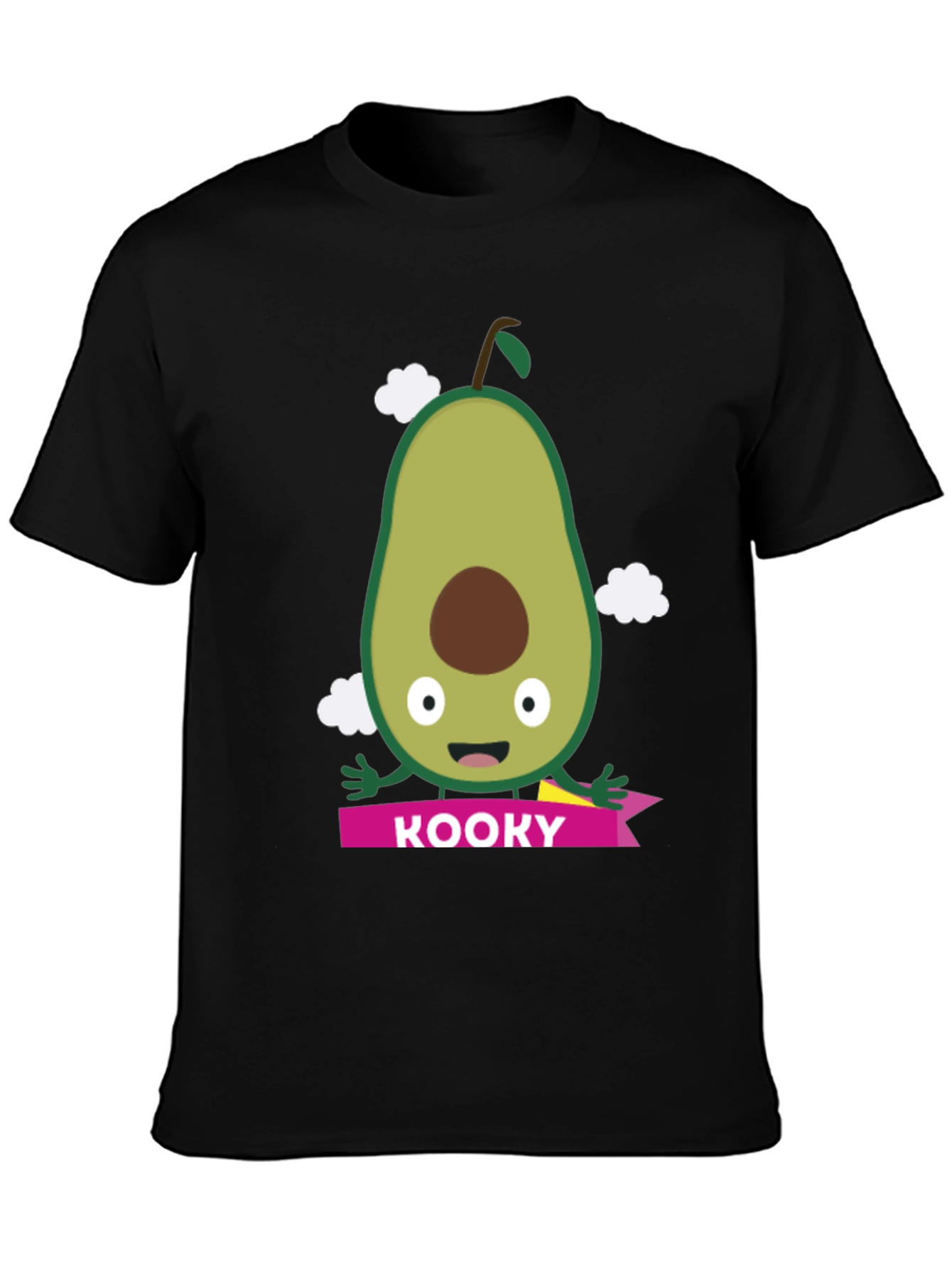 Black Kooky Avocado Graphic Tee - Black Cotton T-Shirt view 3