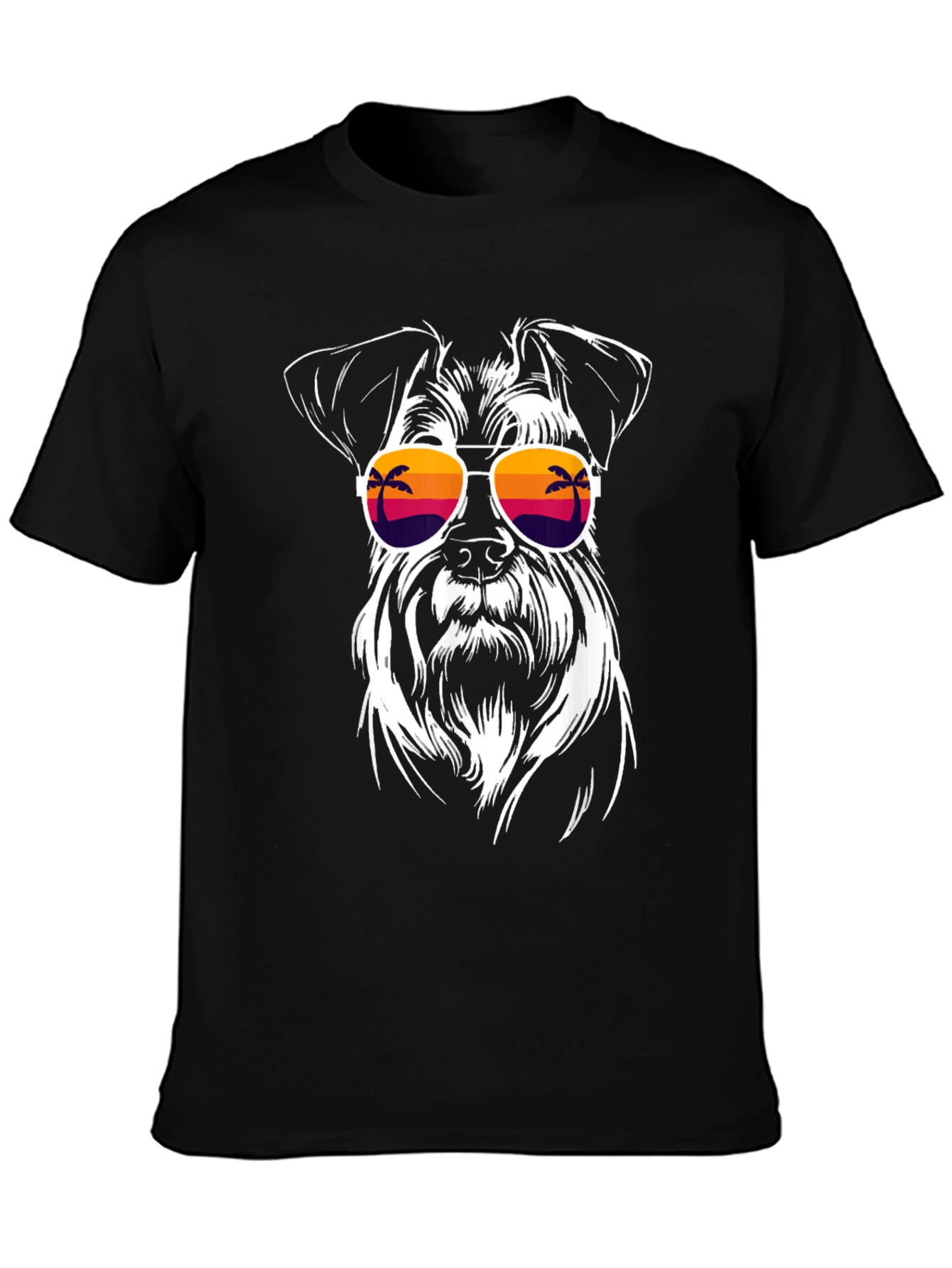 Black Cool Dog with Sunglasses Black T-Shirt view 3