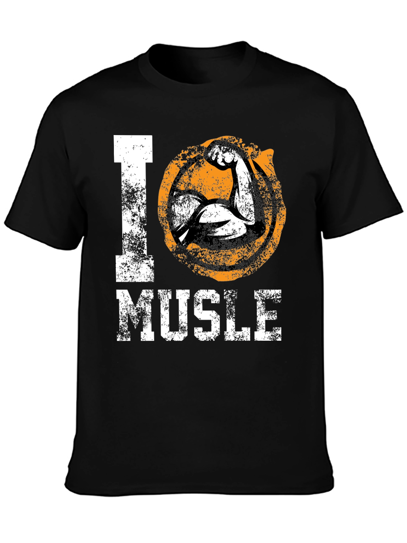 Black I Love Muscle T-Shirt view 3