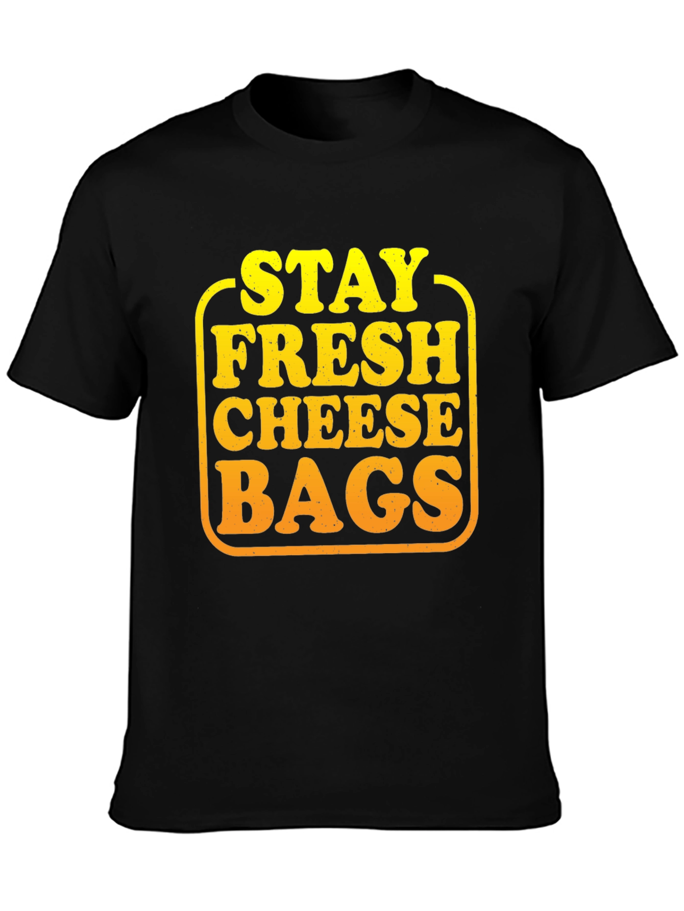 Black Stay Fresh Cheese Bags Graphic T-Shirt view 3