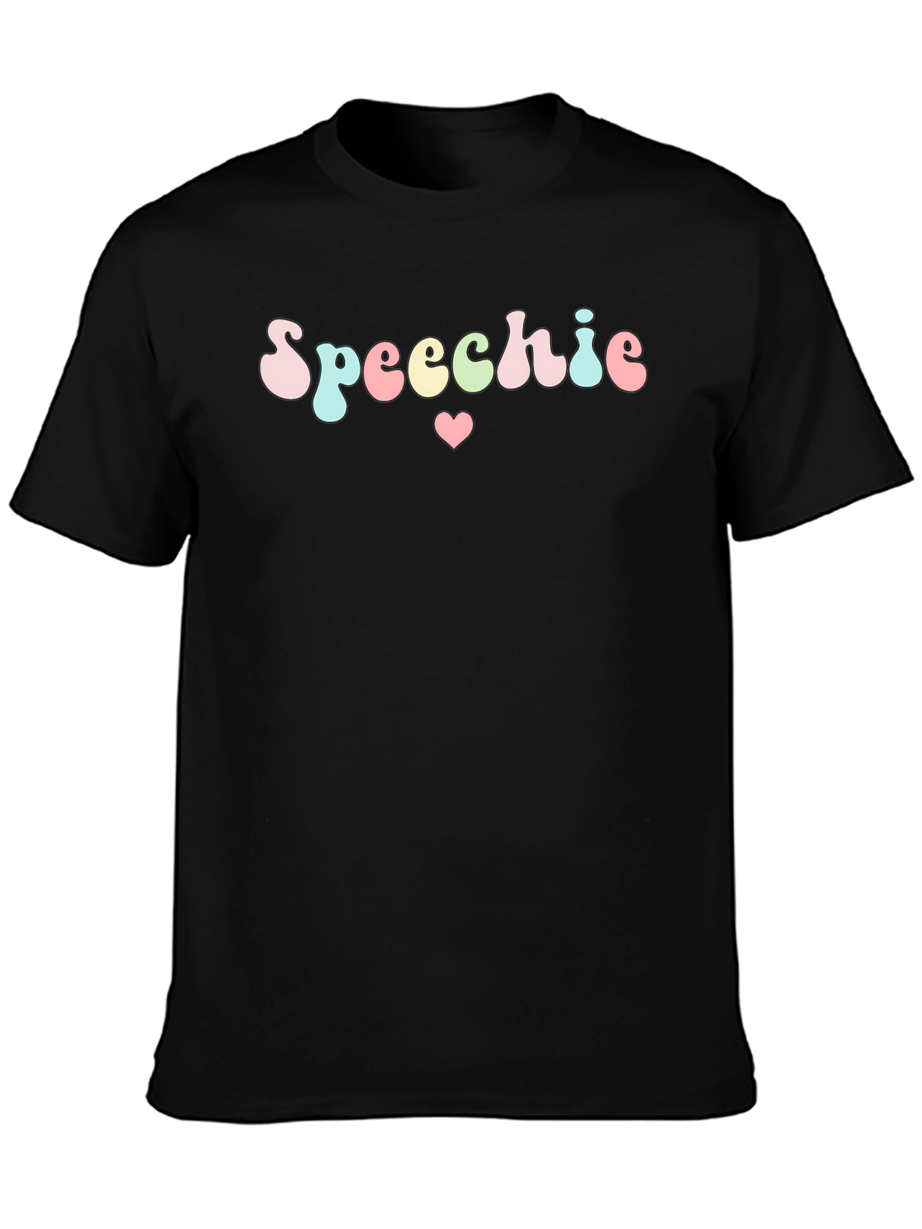 Black Speechie Heart Graphic Black T-Shirt view 3