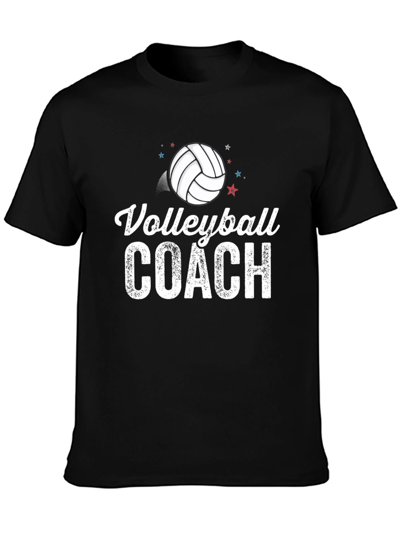 Black Volleyball Coach Graphic T-Shirt view 3