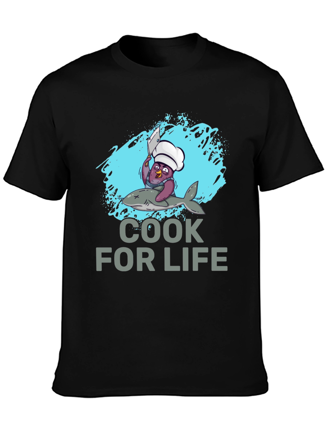 Black Cook For Life Graphic T-Shirt view 3