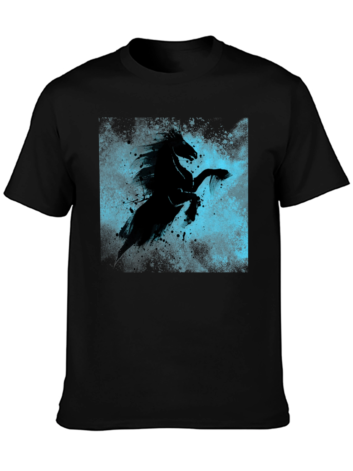 Black Black Horse Graphic Tee - Unique Style view 3