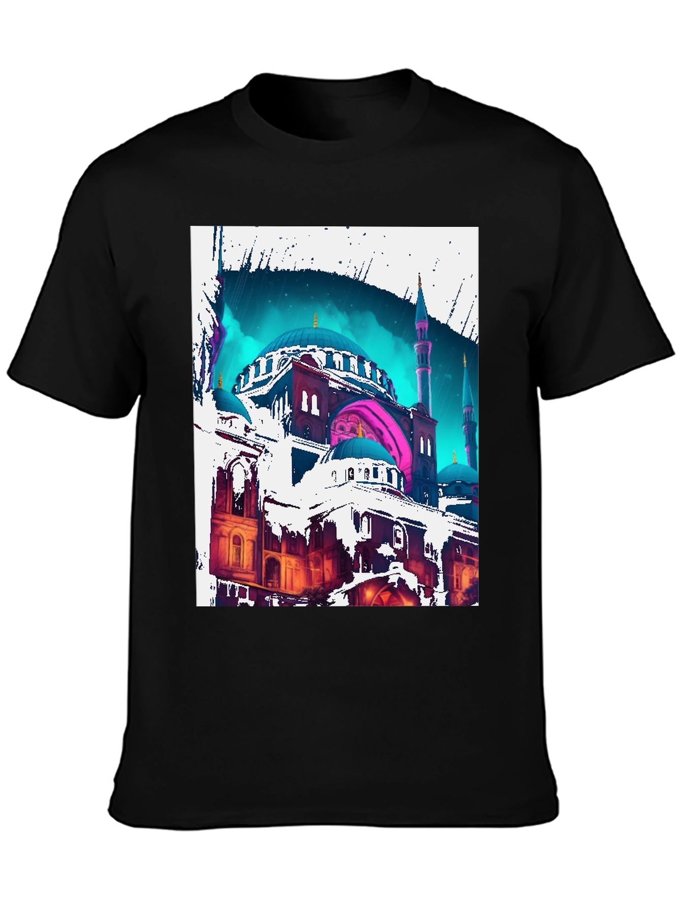 Black Mosque Graphic Tee - Urban Style T-Shirt view 3