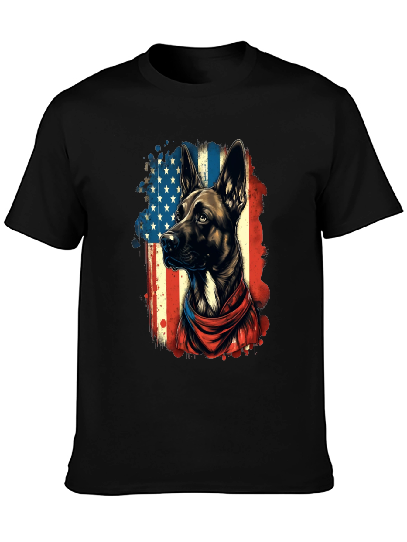 Black Patriotic Dog T-Shirt view 3