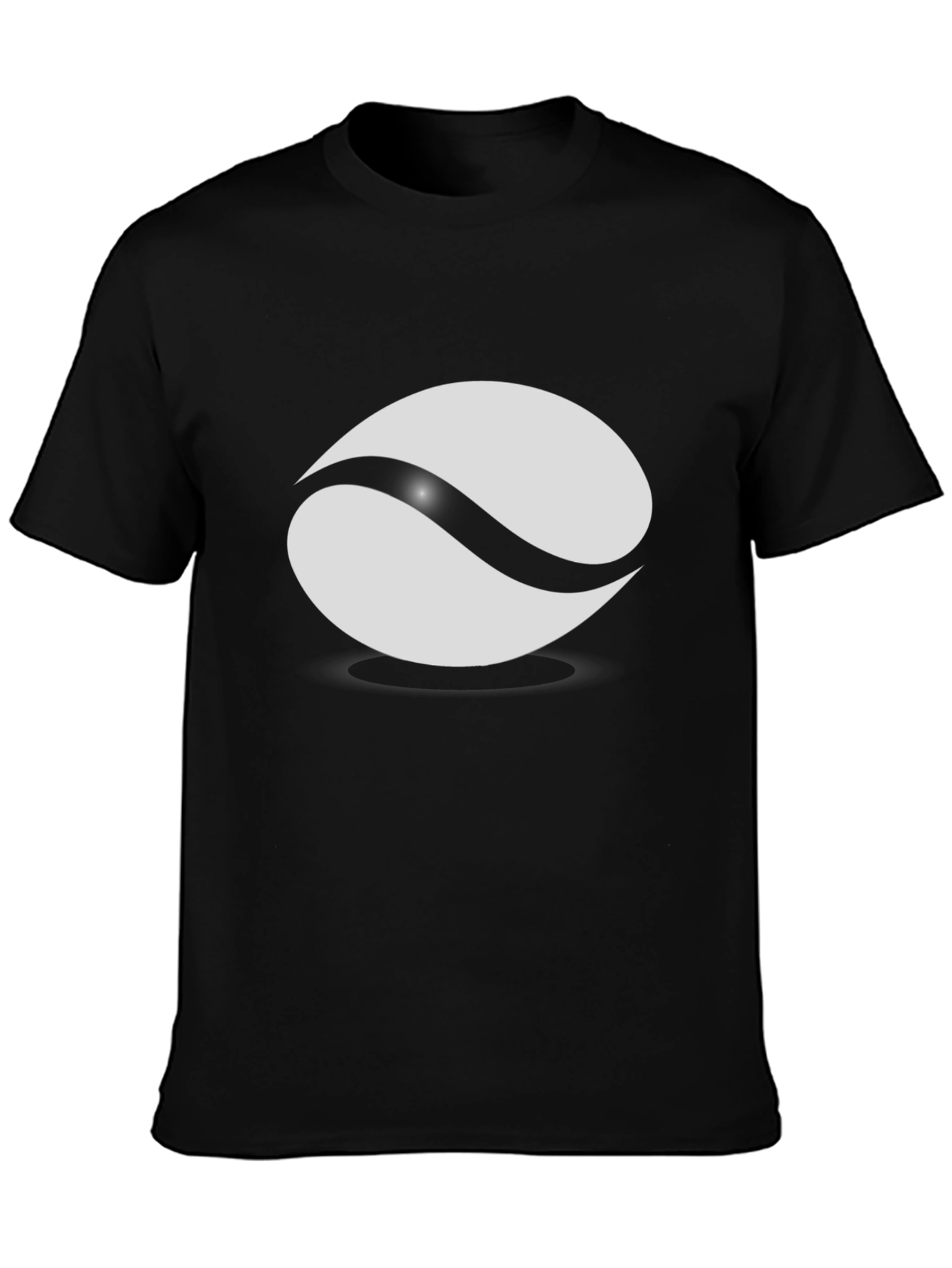 Black Black T-Shirt with Abstract Graphic view 3