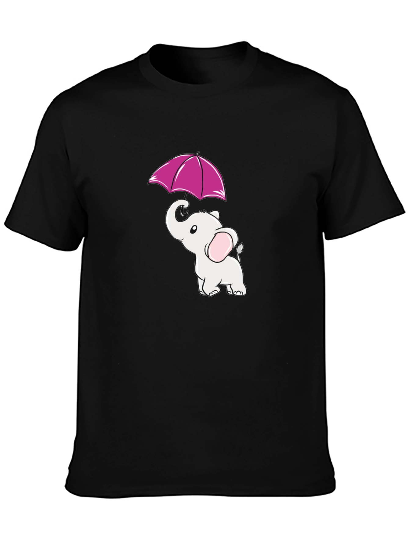 Black Elephant Umbrella Graphic Tee - Black view 3