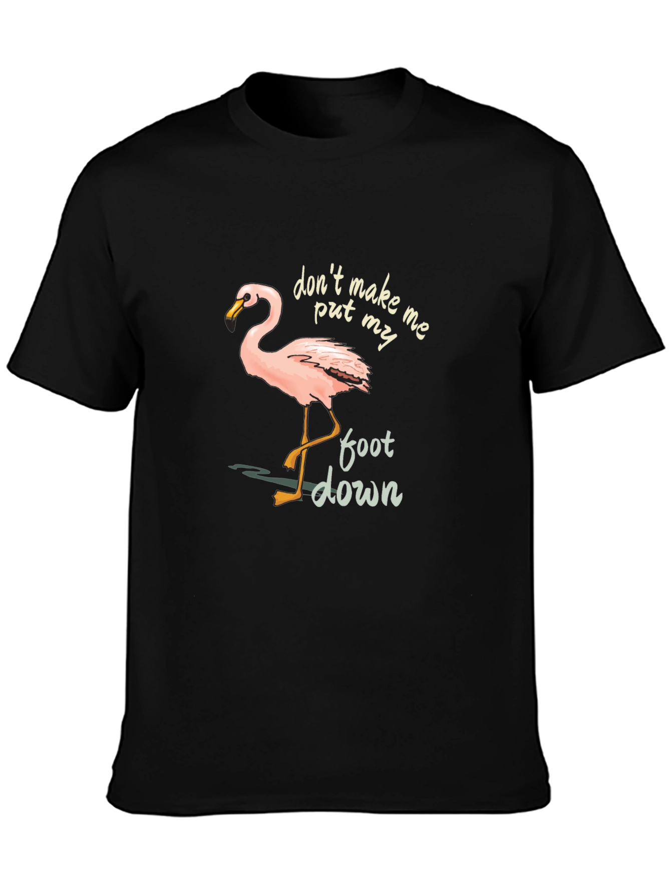 Black Flamingo Graphic Tee: Don't Make Me Put My Foot Down view 3