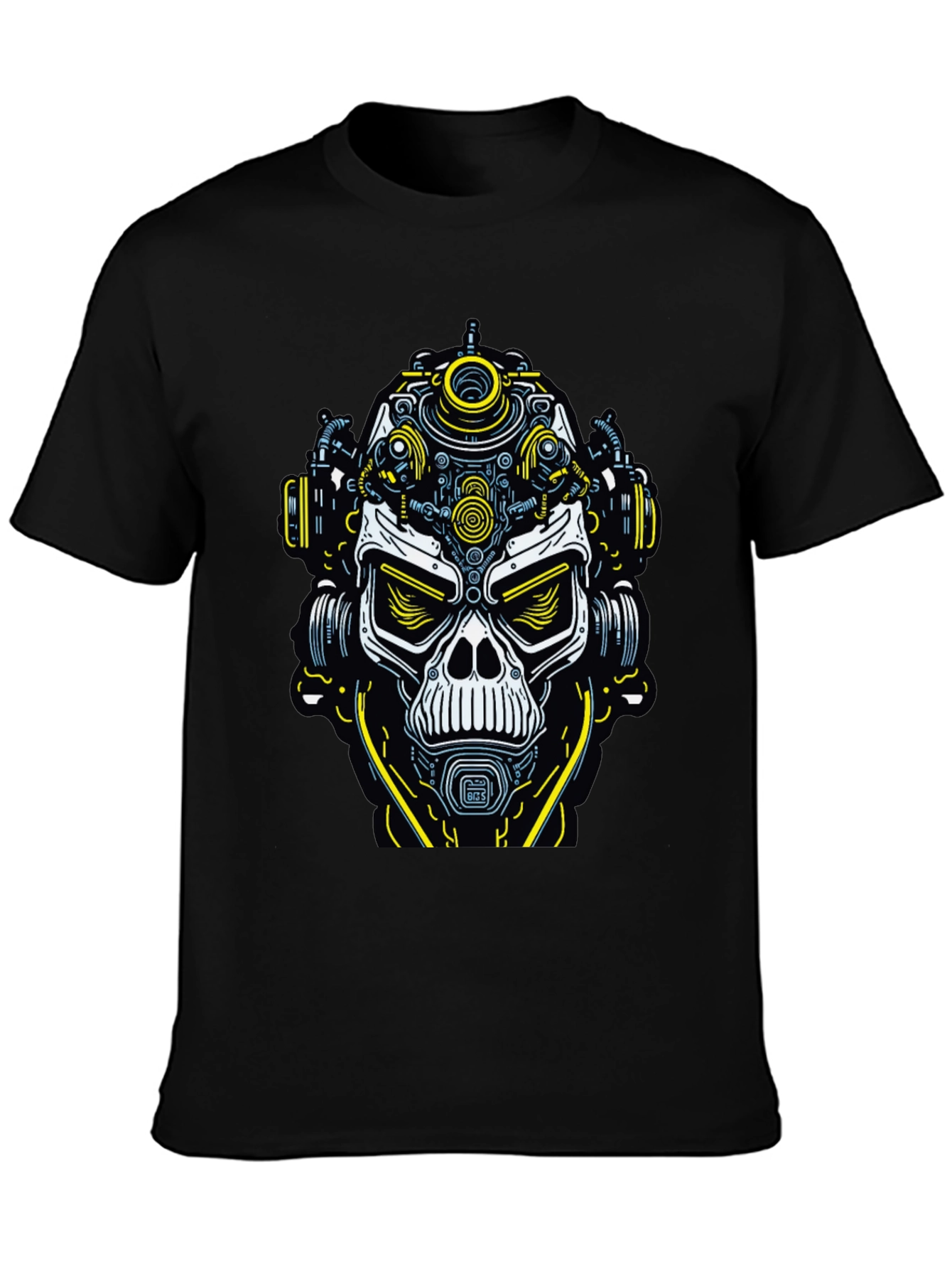 Black Steampunk Skull T-Shirt - Unique Graphic Tee for Men view 3