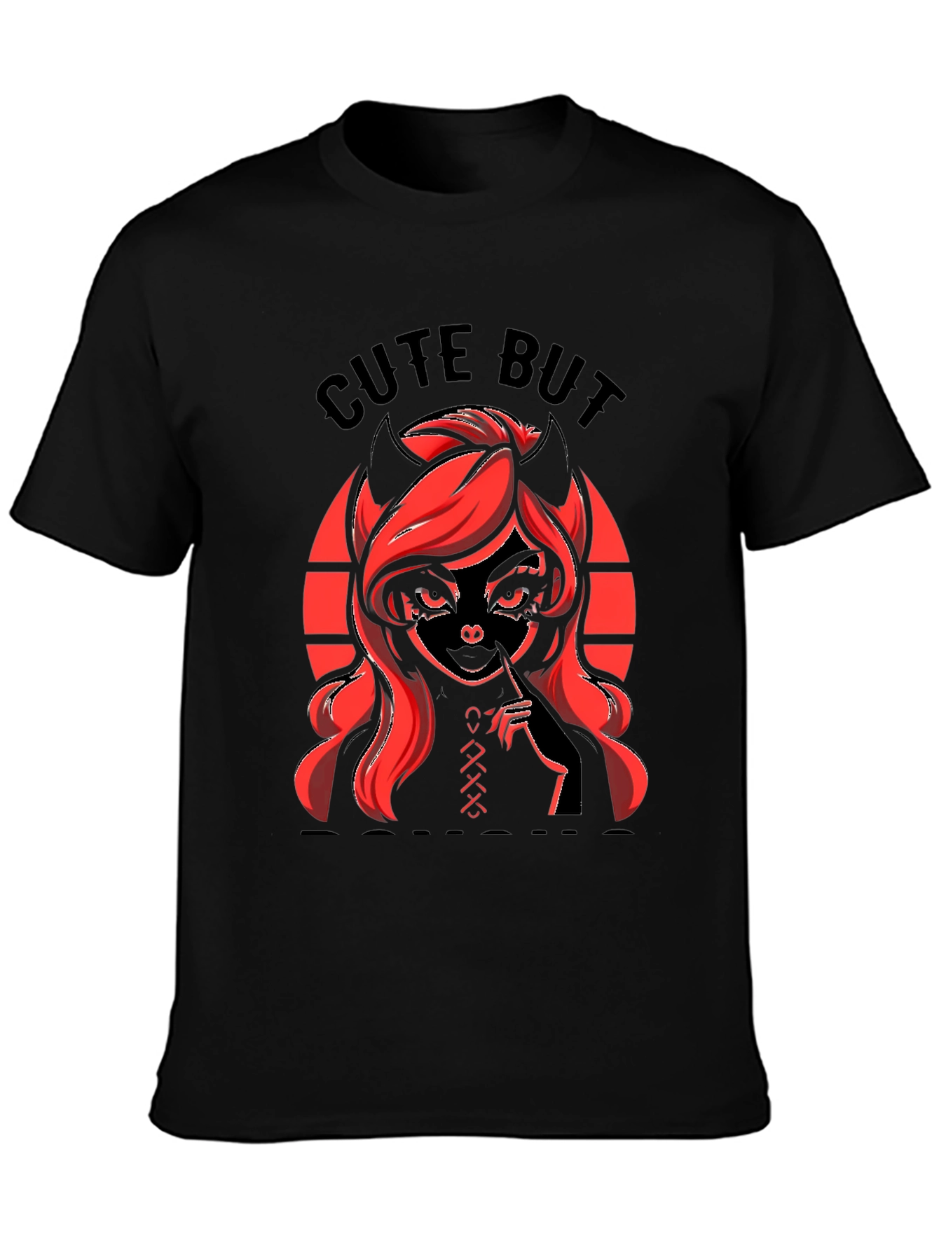 Black Cute But Devilish Graphic T-Shirt view 3
