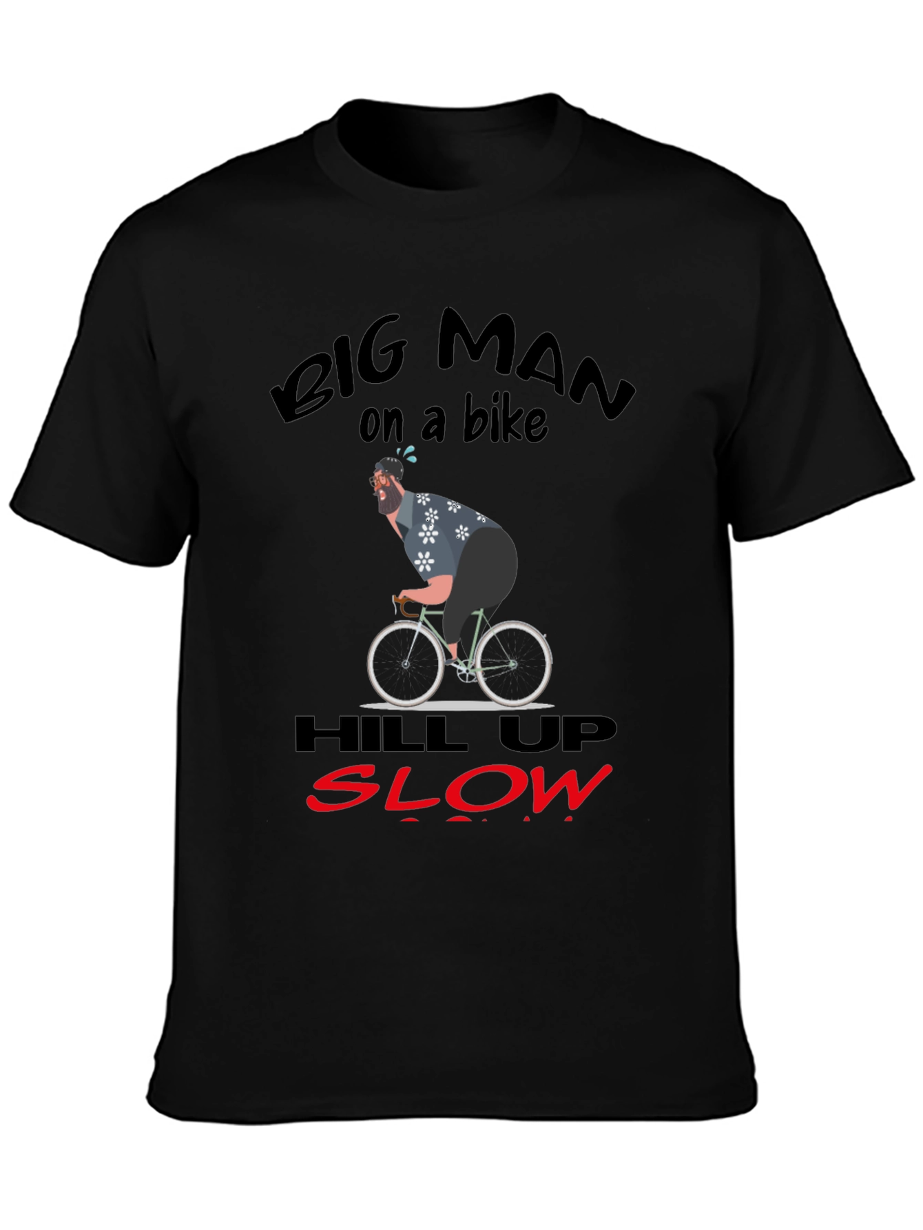 Black Big Man On A Bike Graphic T-Shirt view 3