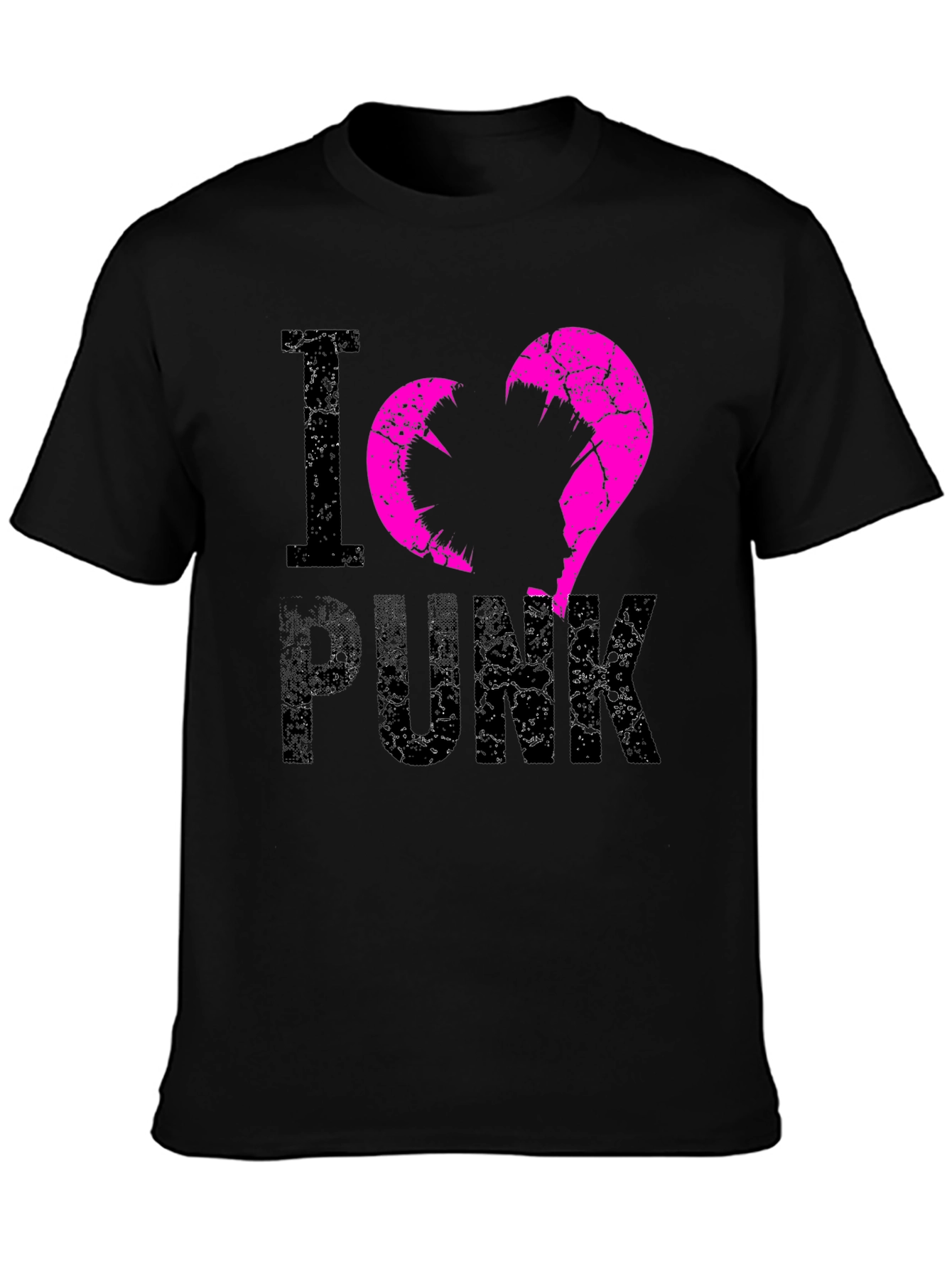Black I Love Punk Graphic Tee - Edgy Streetwear view 3