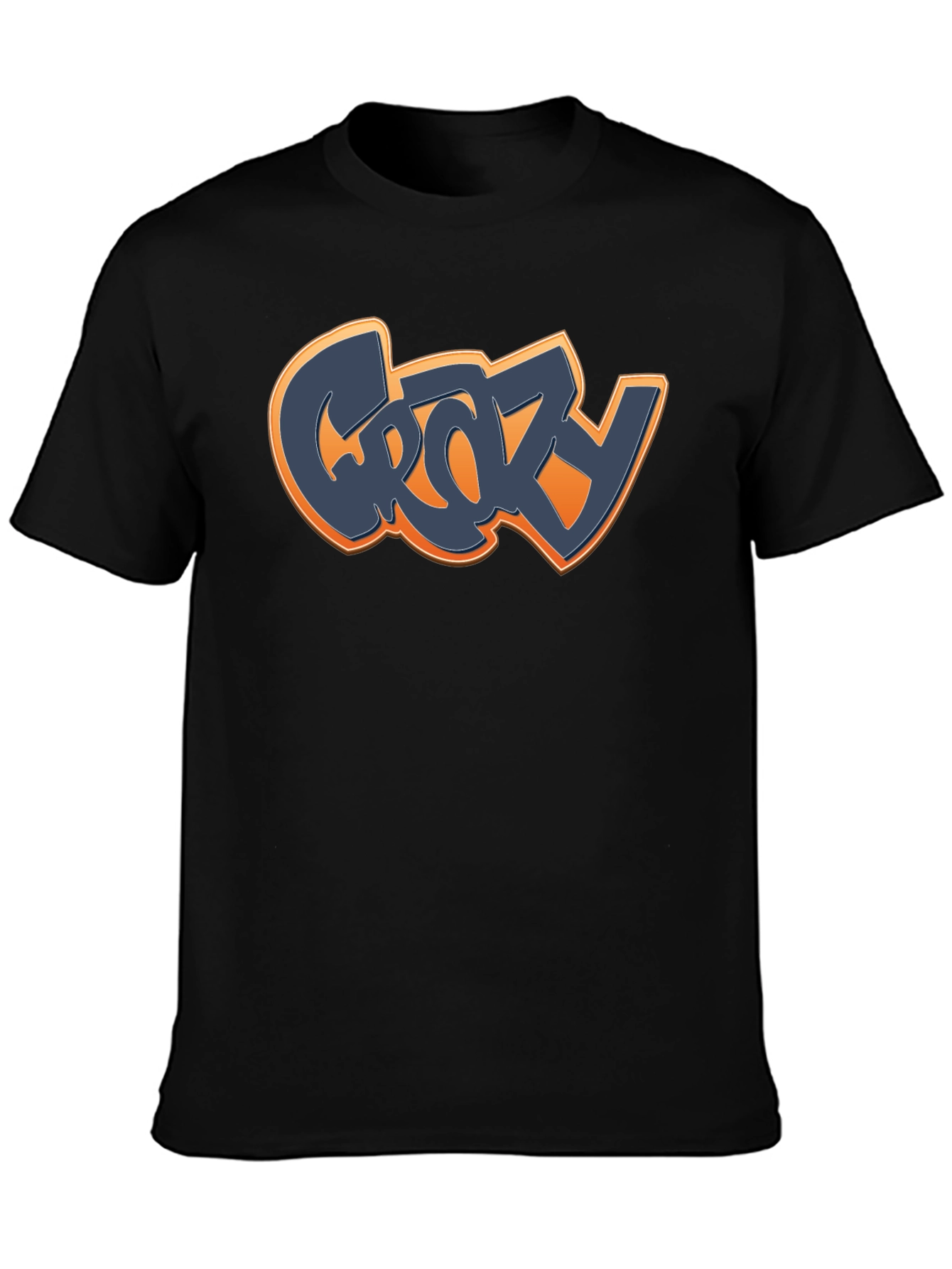 Black Crazy Graphic T-Shirt - Black Crew Neck Tee view 3