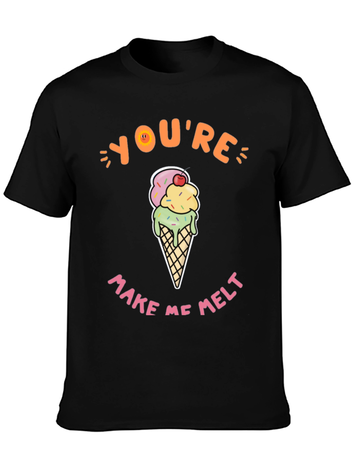 Black You're Make Me Melt Ice Cream Graphic Tee view 3