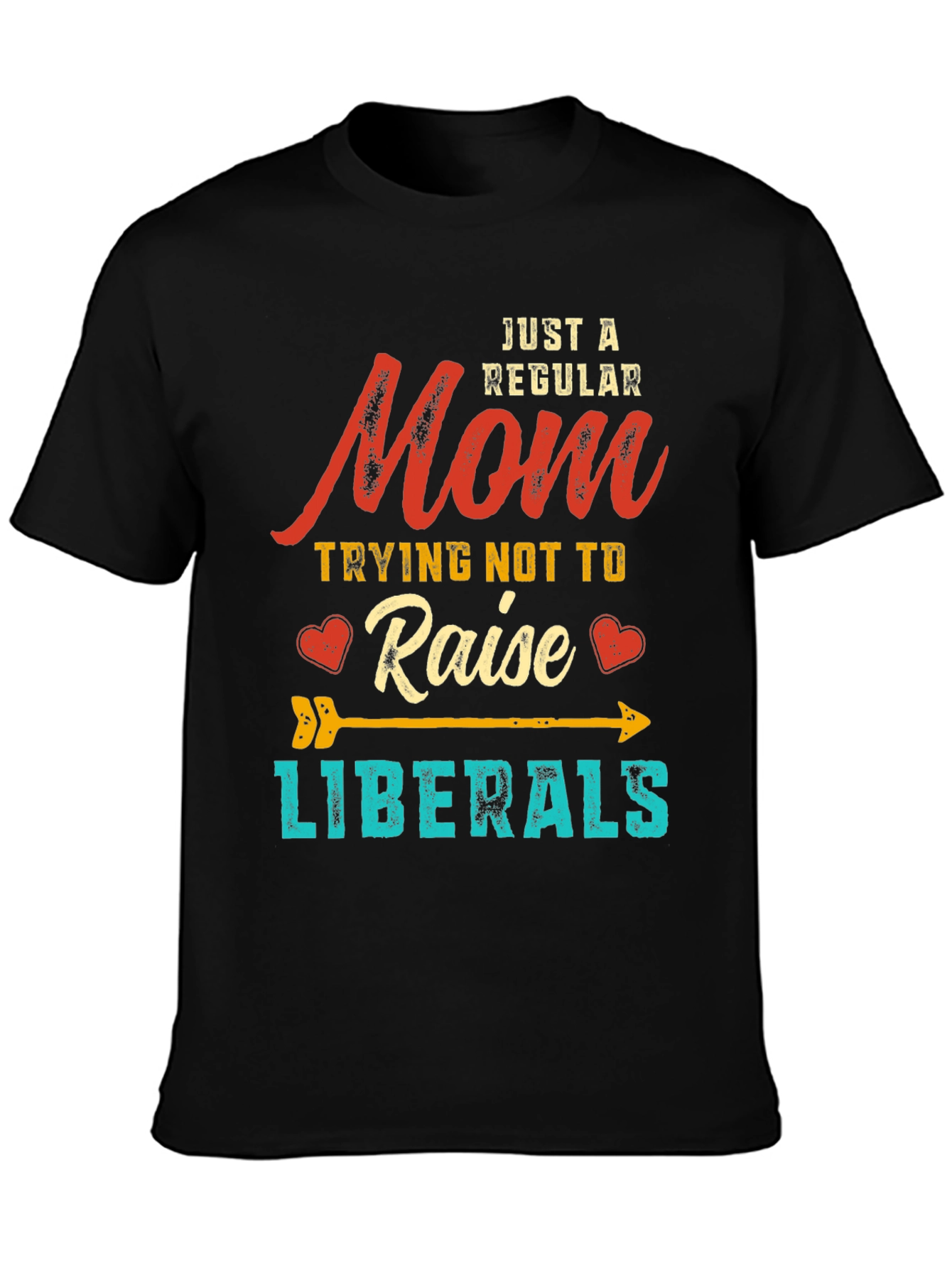 Black Mom Trying Not to Raise Liberals Graphic T-Shirt view 3