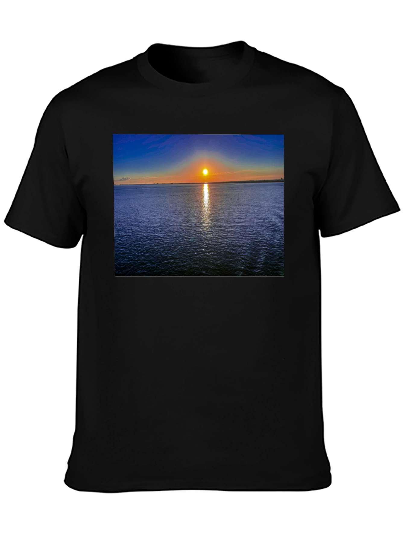 Black Sunset Over Water Graphic T-Shirt view 3
