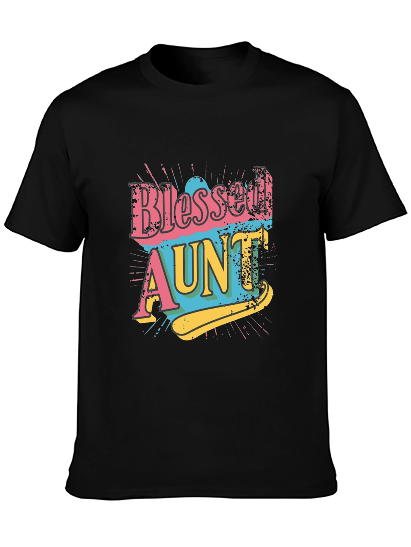 Black Blessed Aunt Graphic Tee - Trendy Family Apparel view 3