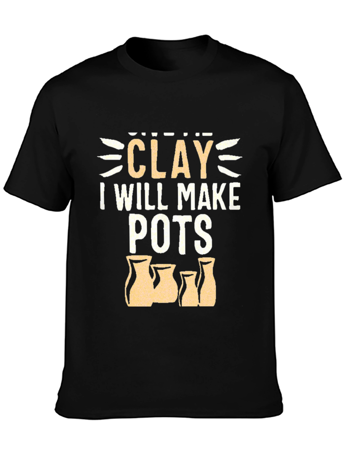 Black Potter's Clay Art Black T-Shirt view 3