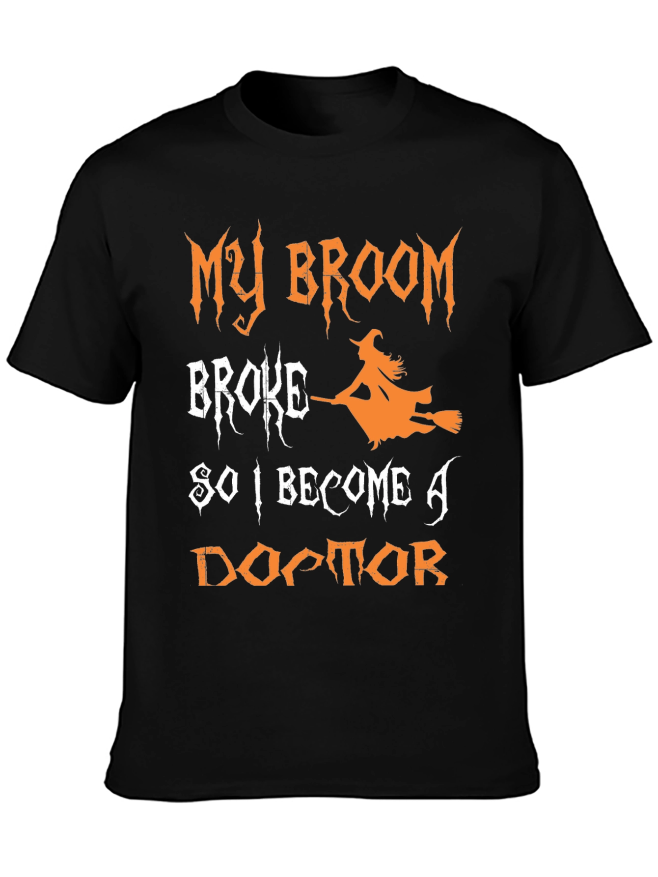 Black Funny Halloween Witch Doctor T-Shirt view 3