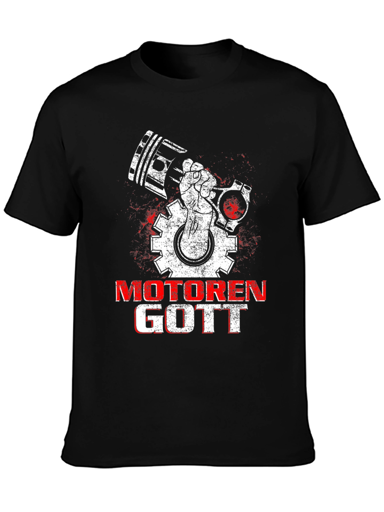 Black Motoren Gott Black T-Shirt - Engine Lover view 3