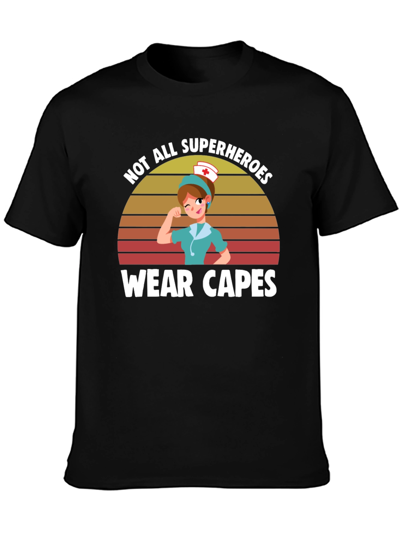 Black Nurse Superhero T-Shirt: Not All Heroes Wear Capes view 3