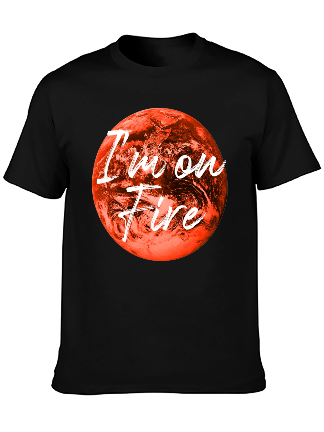 Black I'm On Fire Graphic Tee - Bold Statement Shirt view 3