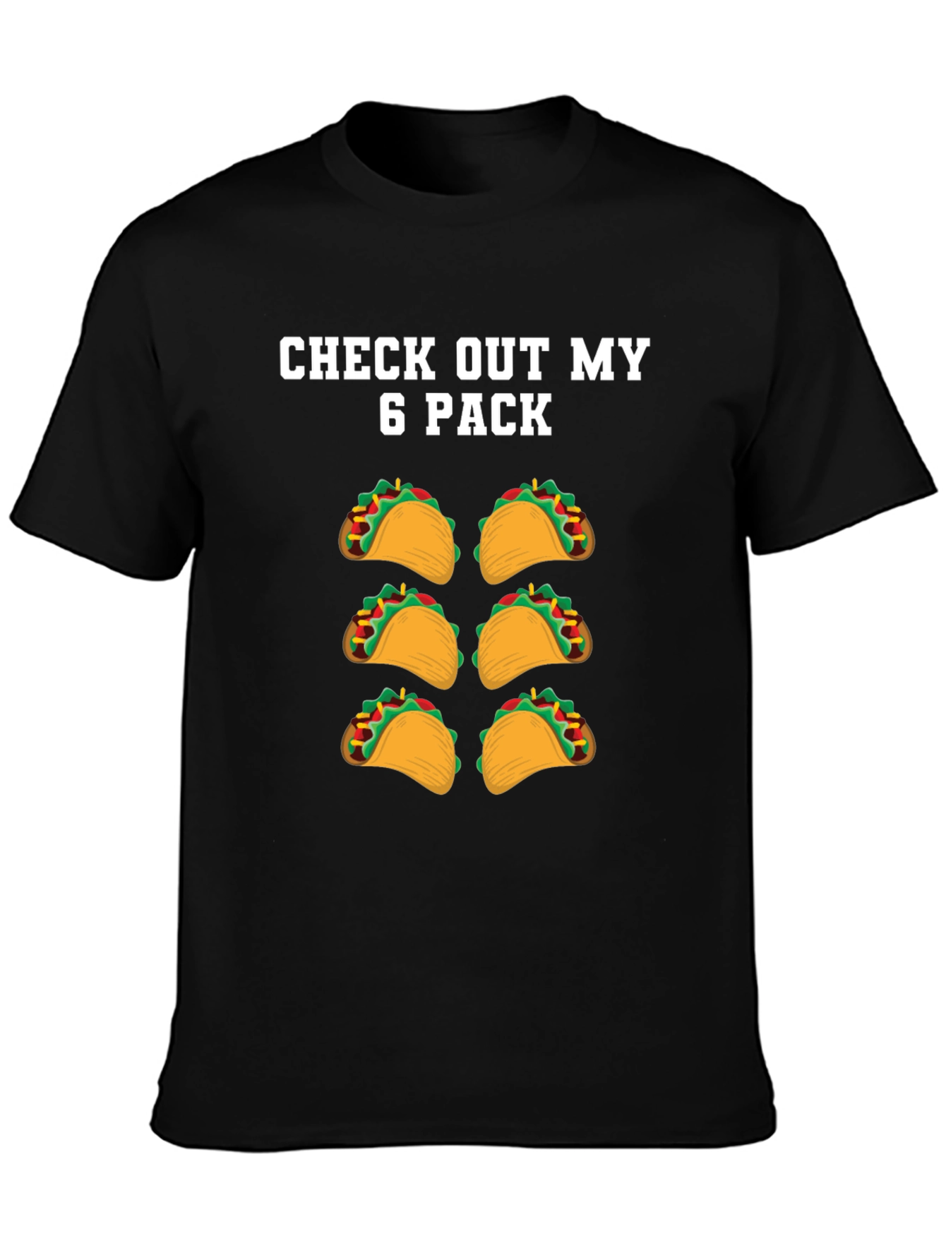 Black Funny Taco Six Pack T-Shirt view 3