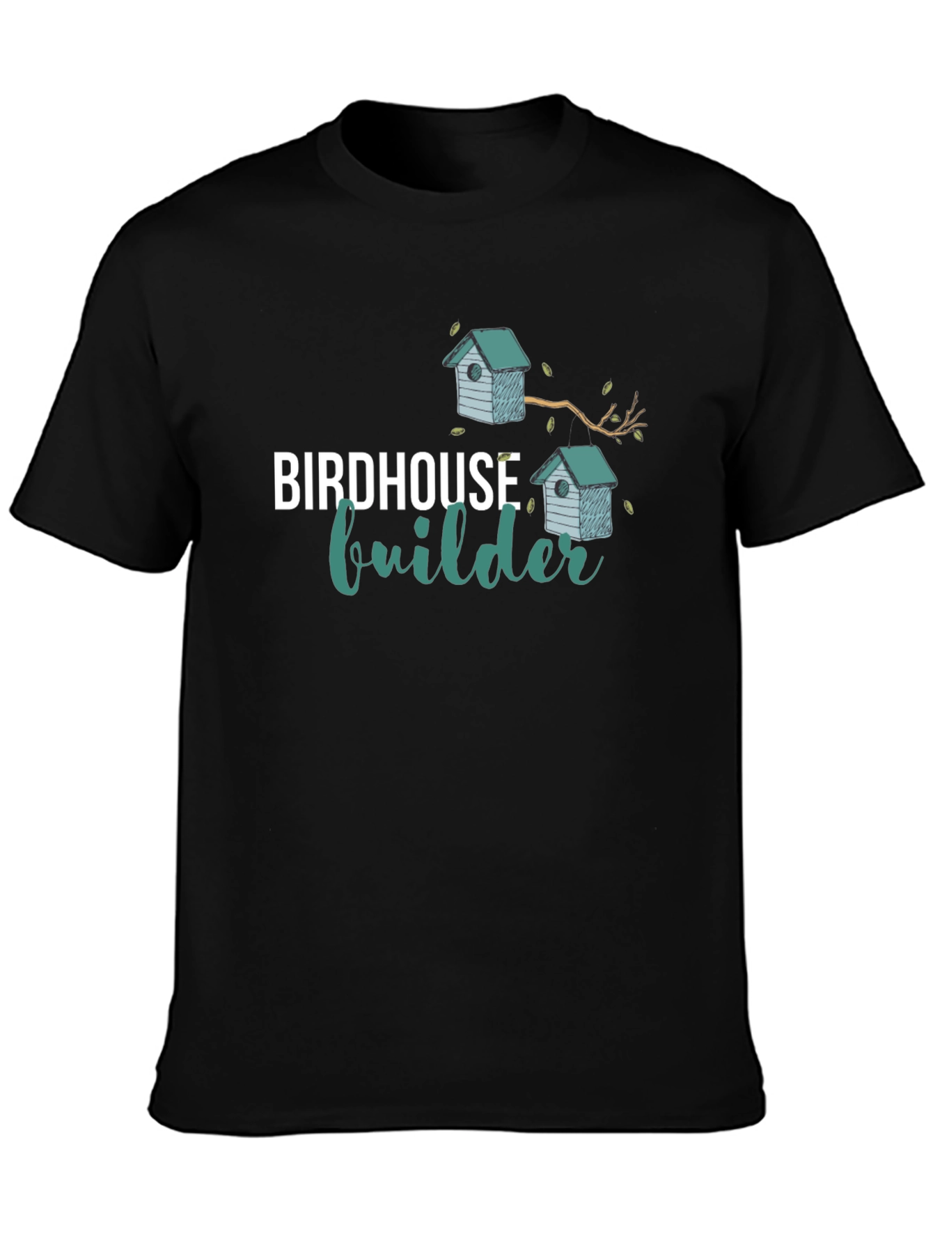 Black Birdhouse Builder Black T-Shirt view 3