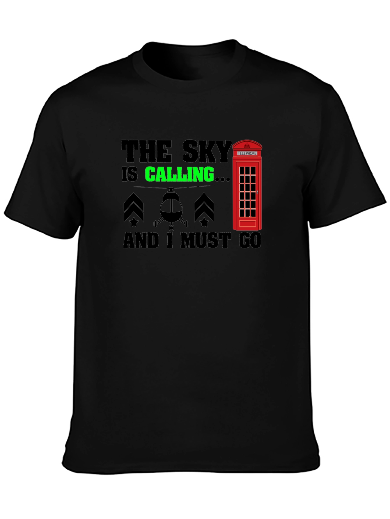 Black The Sky is Calling T-Shirt view 3