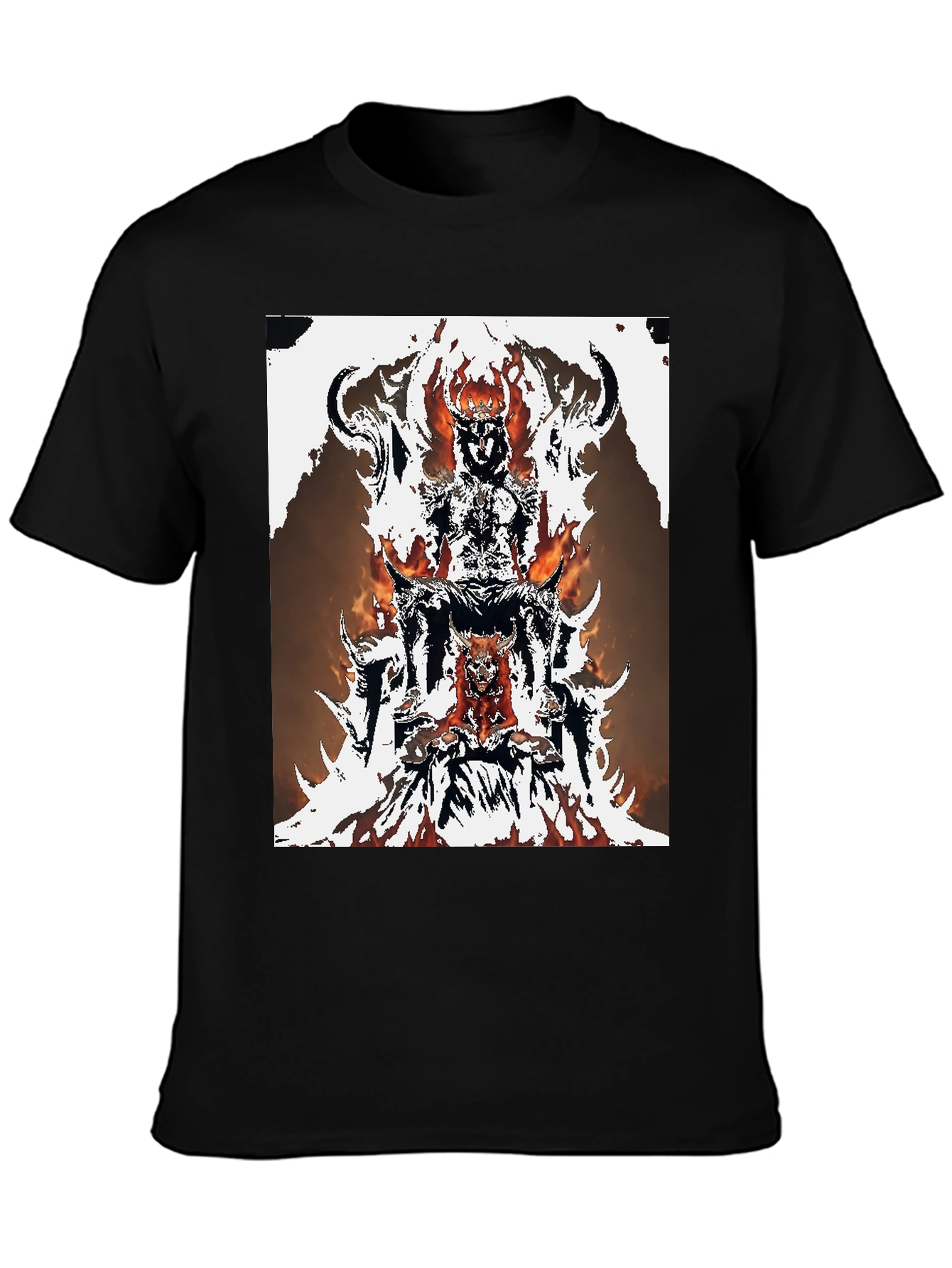 Black Fiery Throne Graphic Tee - Black Cotton Blend view 3