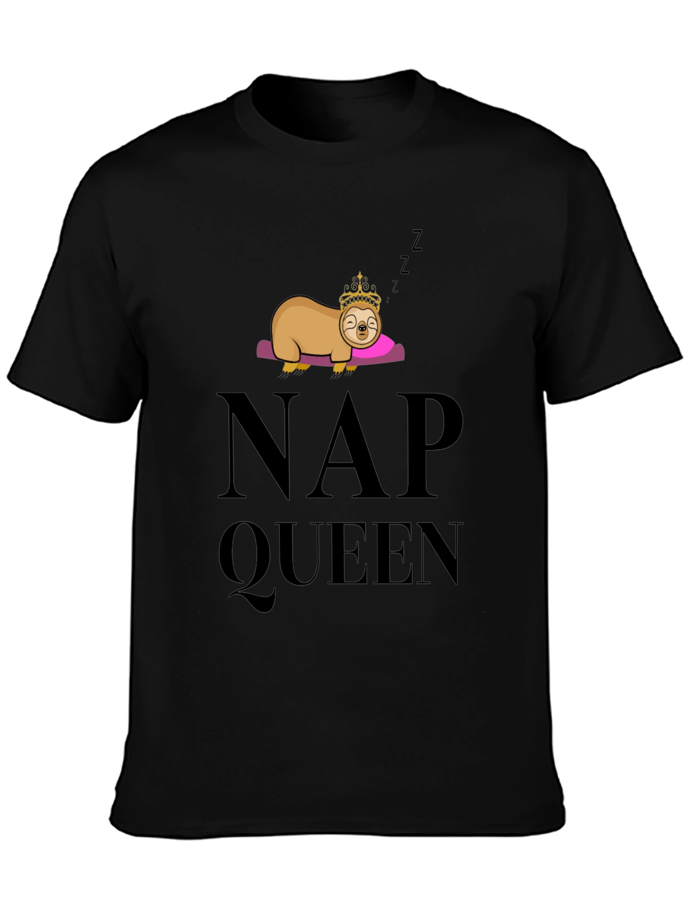 Black Nap Queen Sloth T-Shirt view 3