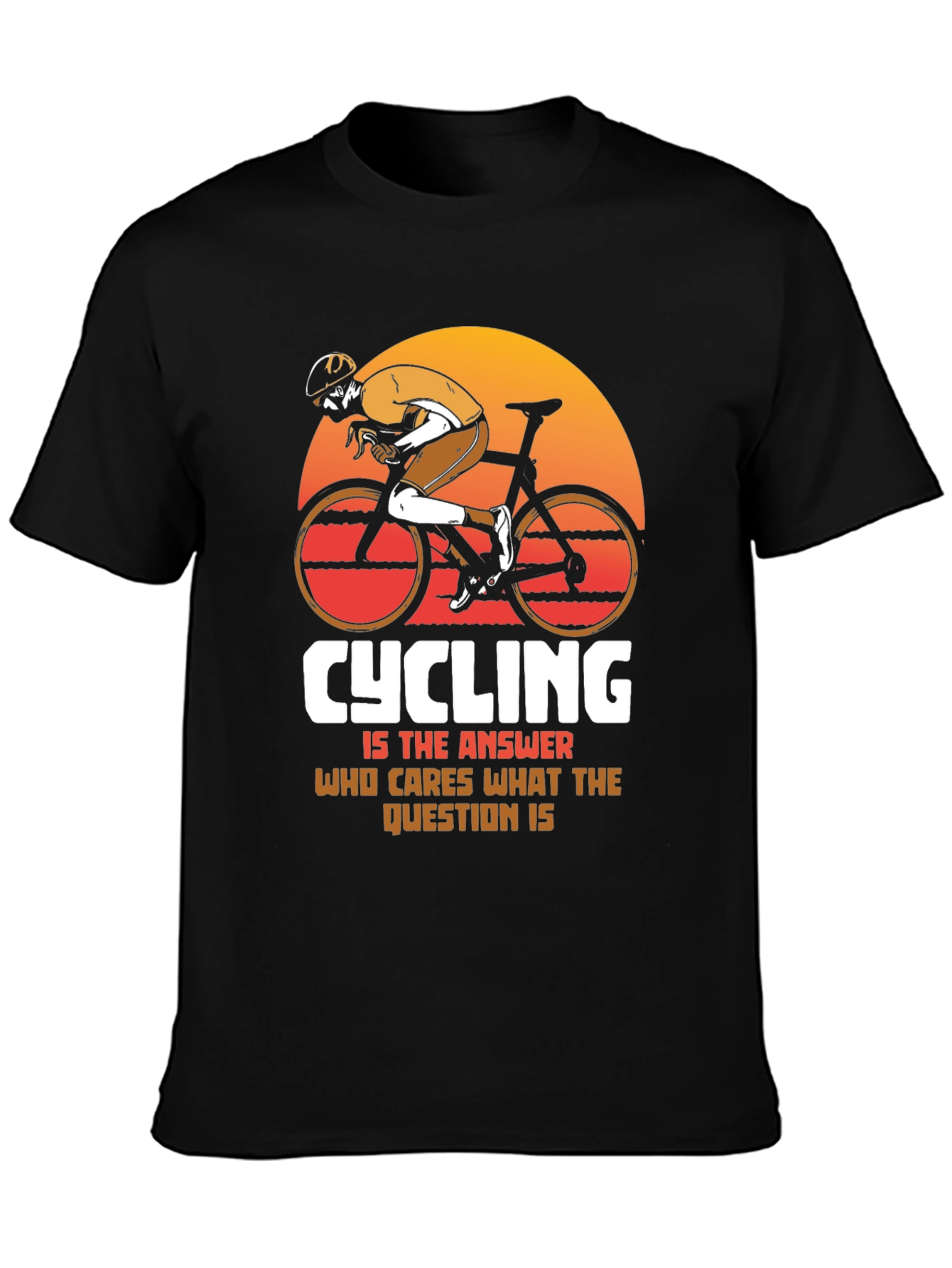 Black Cycling is the Answer Graphic Tee view 3