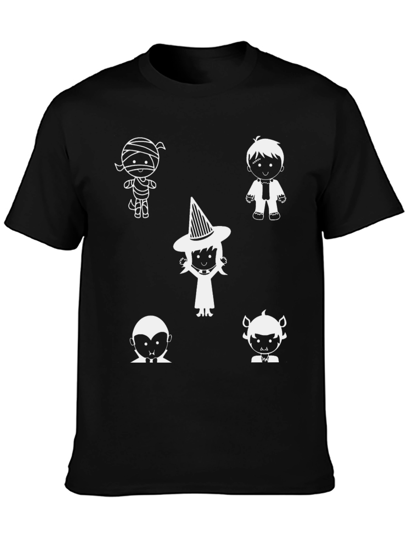 Black Halloween Character T-Shirt view 3