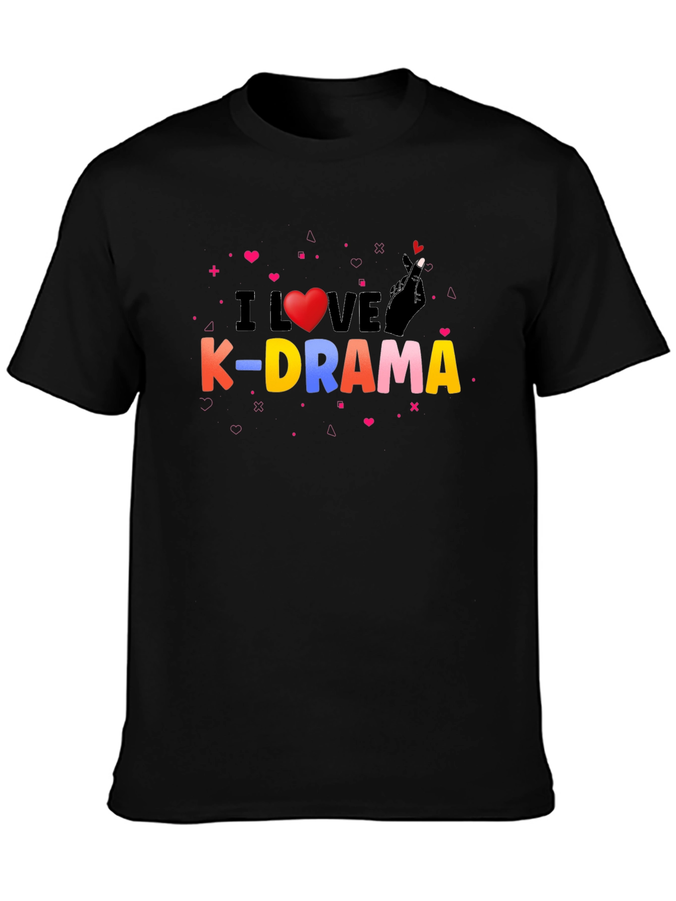 I Love K-Drama Black Graphic Tee - 3